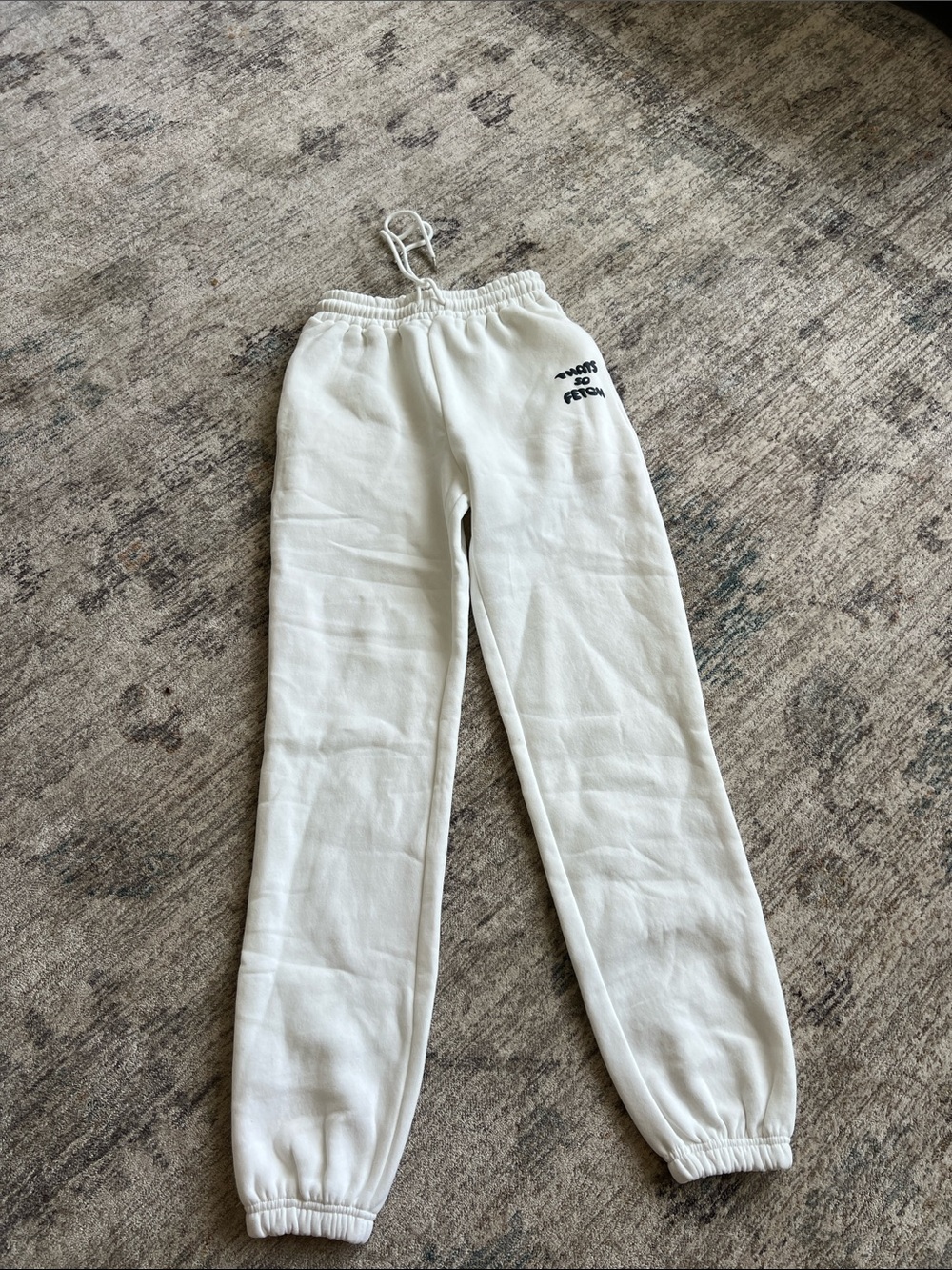 Kids Cream Fleece Joggers with Elastic Waist & Cuffs